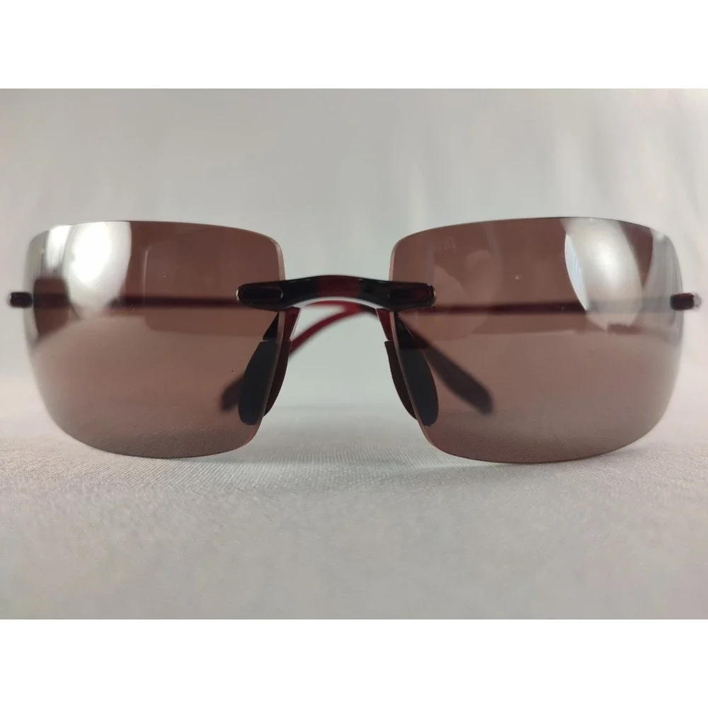 Maui Jim Splash MJ-577 Rimless Polarized Sunglasses Red Bronze Lens Japan + Case
